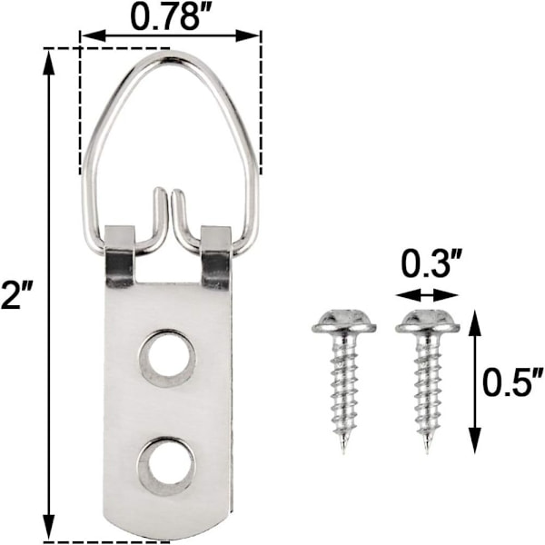 100 stk. D-Ring Billedhængere Heavy Duty