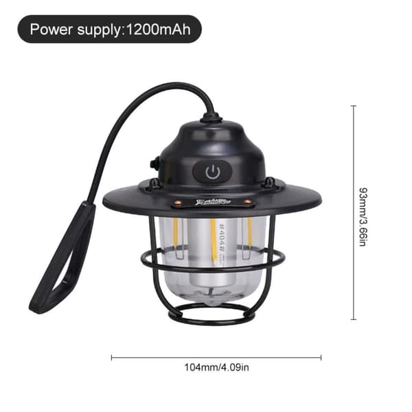 Udendørs Pendel Camping Lanterner SORT Black