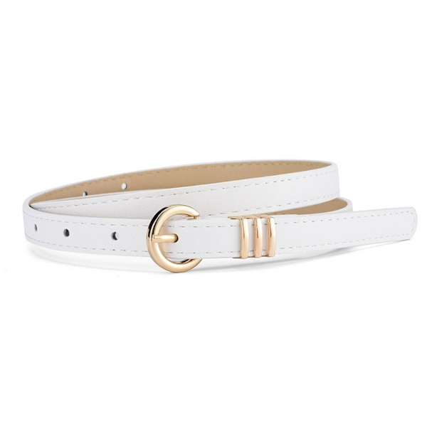 Skinnbelte Elliptisk Pin Spenne Midjebånd HVIT white