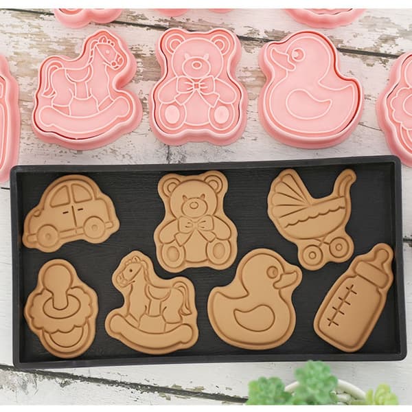 8 stk./sett kakepresser kjeksform deigstempel DIY baking