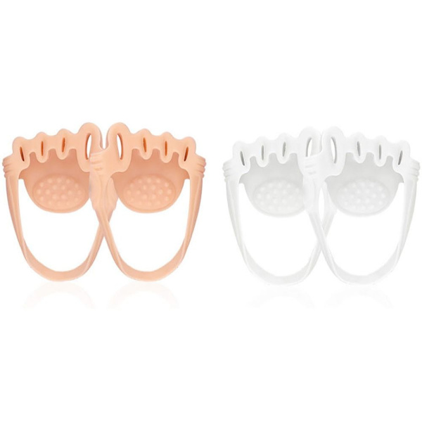 Fem Hål Tå Splitter Relief Massage Front Palm VIT VIT White