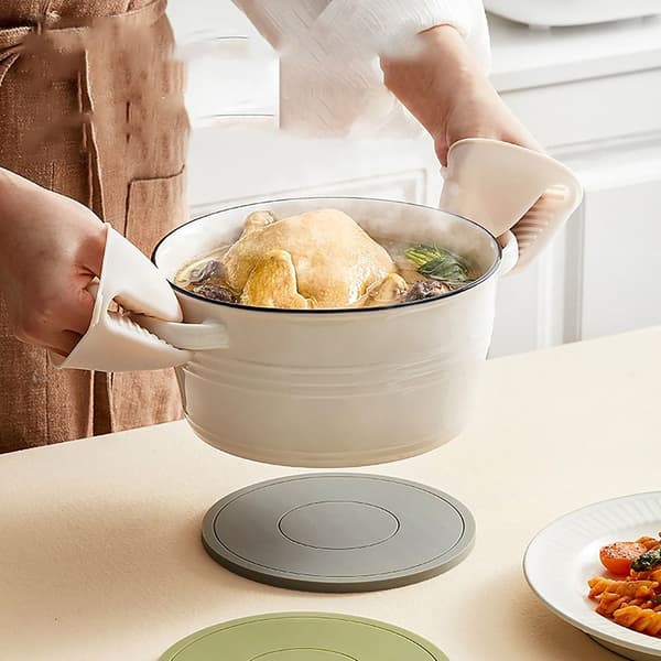 Varmeisolerende Måtte Silikone Bordskåner GRÅ 22CM GREY 22CM