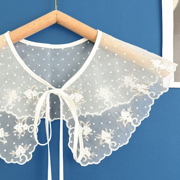 Kvinnors spetskrage Sjalkrage Front Placket krage