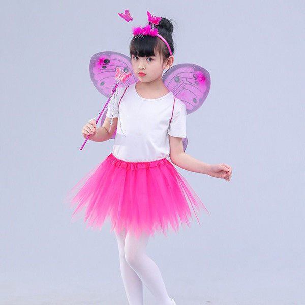 Barn Kostym rekvisita Butterfly Wings set RÖD 3ST/ SET Red 3Pcs/set-3Pcs/set