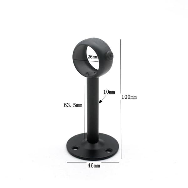 Rør Støtte Skinne Holder SORT Black