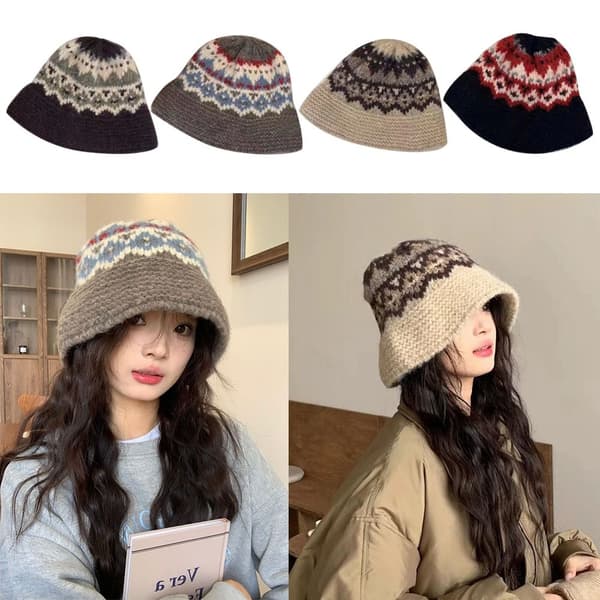Fiskarhatt Strikket Hatt LYST KAFFE Light Coffee