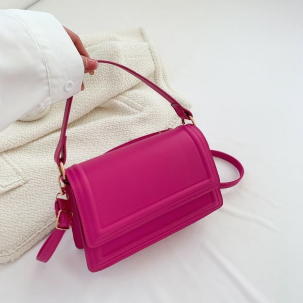 PU-klaff håndveske Travel Crossbody-veske SVART black