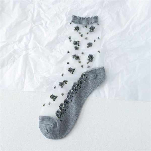 Kristallglas Silkesockor Lastic Socks GRÅ Gray