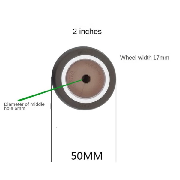 Gummi Hjul Vagn Case Hjul 50MM/23MM 50mm/23mm