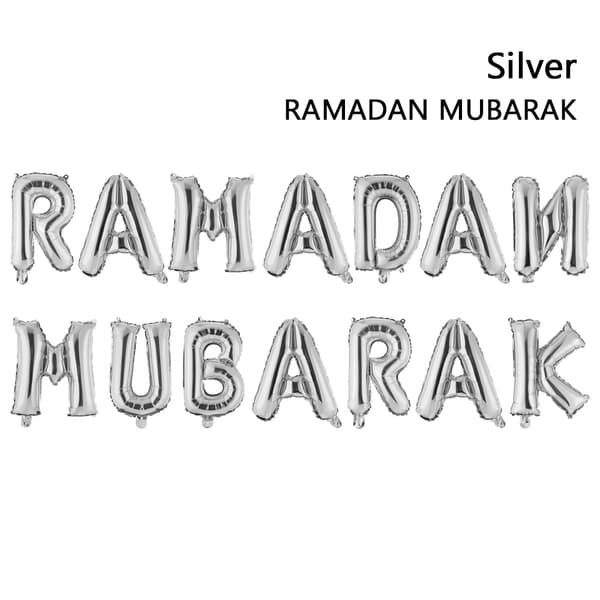 16 tommer Eid Mubarak RAMADAN MUBARAK Sølv RAMADAN MUBARAK