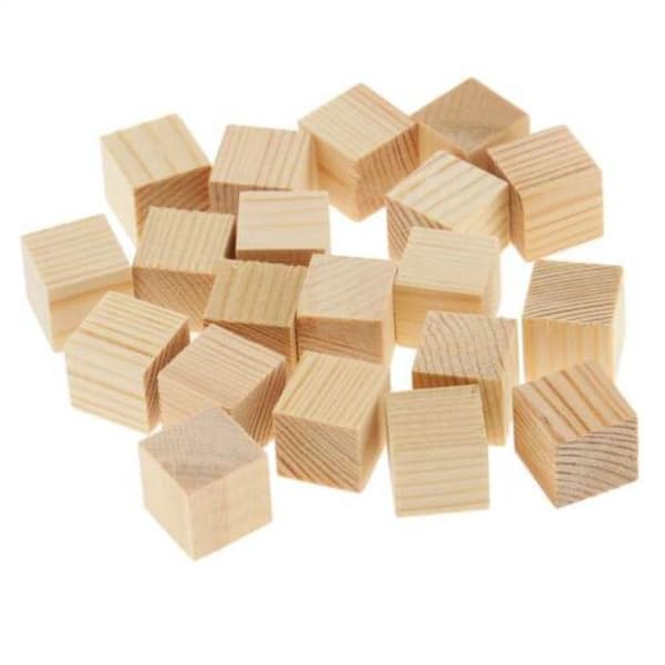 10 stk. Trækube Træfirkantblok 2,5X2,5X2,5CM 2.5x2.5x2.5cm