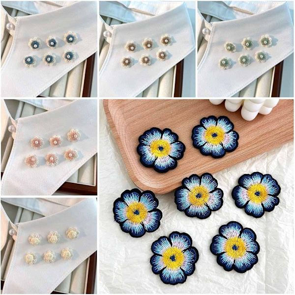 20 stk/parti Lille Flower Patch Broderi Sticker 3 3 3
