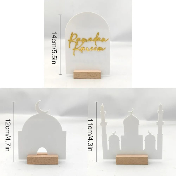 3 kpl/setti Ramadan pöytäkoriste pöytäkoriste Eid Mubarak