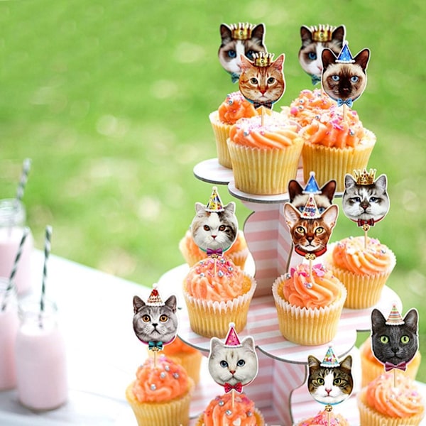 Crown Dog Cat Cake Topper Party Cupcake Toppers CAT CAT Cat