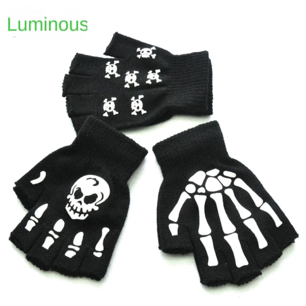 Skeleton Half Finger Gloves Anti-slip handskar C C C