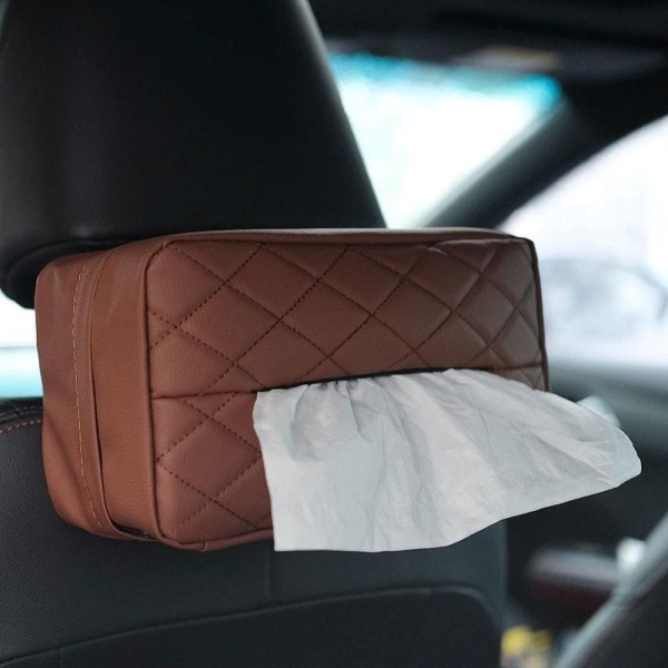 Car Tissue Box Riippuva käsinojalaatikko RUSKEA Brown