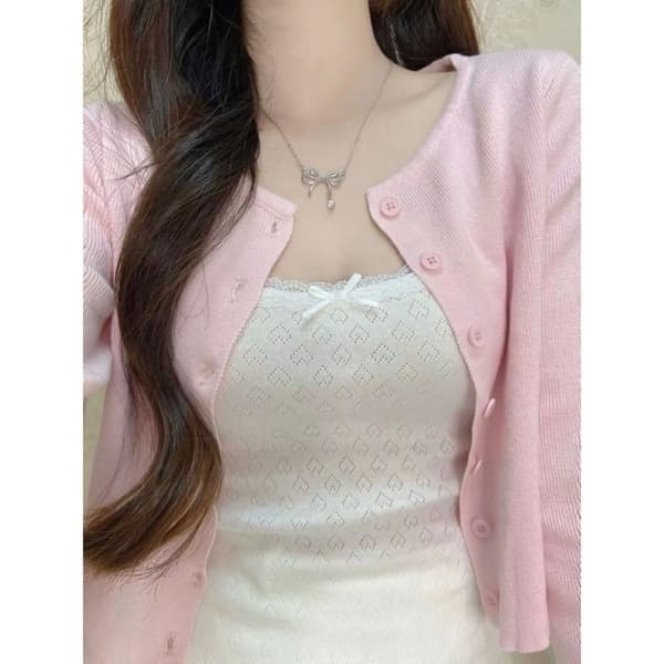 Vit spetslinne Chic Cropped Toppar XL XL
