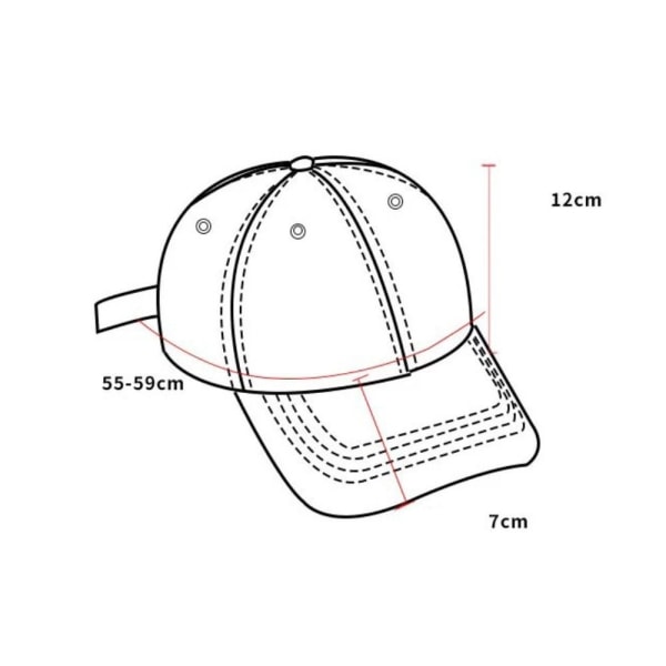 Brevbrodert baseballcap Broken Duck Tongue Hat GRÅ grey