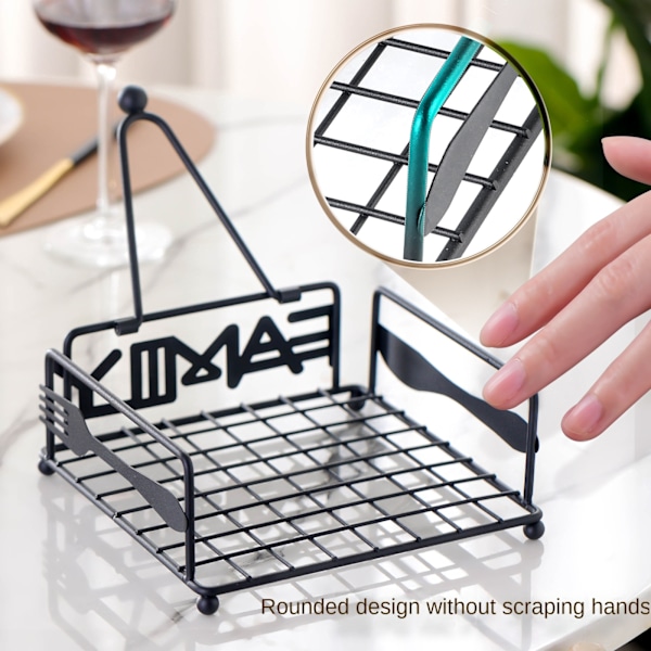 Servietholder Smedejern Træ Tissue Box SØLV STIL 1 STIL silver style 1-style 1