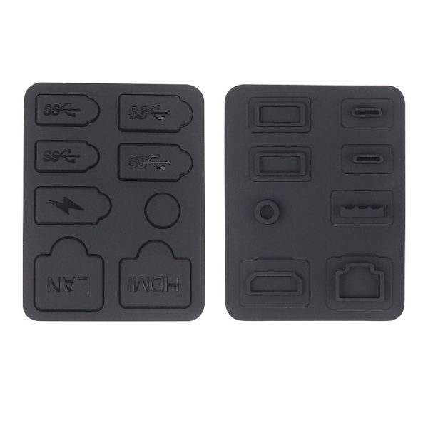 8st/ set Silikondammplugg Dammtät plugg SVART black