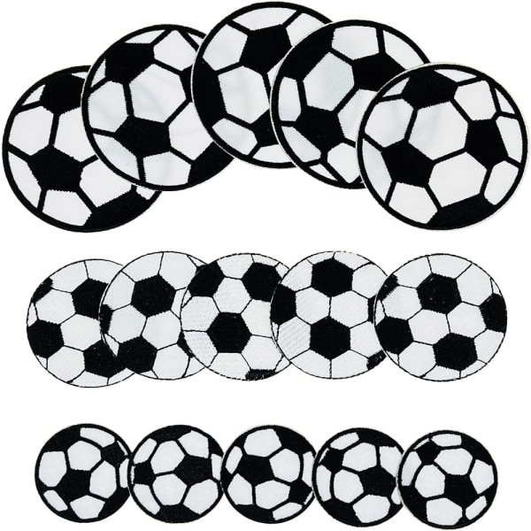 15 stk. Stryge-på-lapper Fodbold Broderet Patches