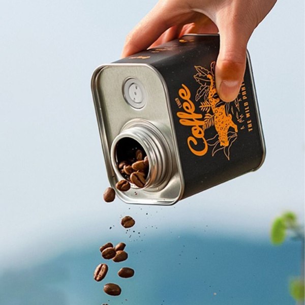 Kaffeoppbevaringsbeholder forseglet kaffebønnekrukke SVART Black