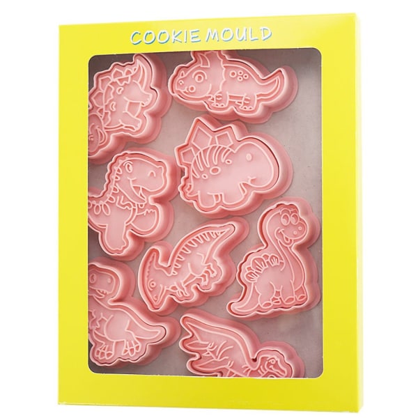8 stk/sett Cookie Cutters Kjeksform Cookie Stempel DIY Baking