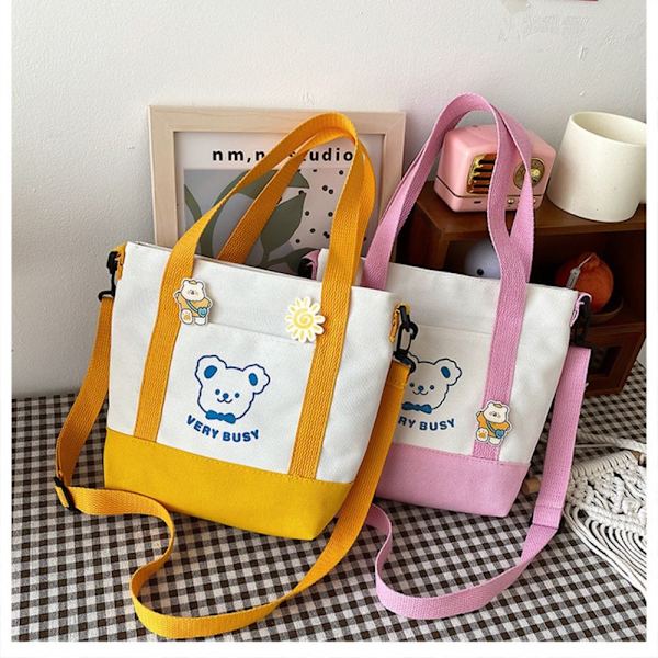 Little Bear Axelväska Student Messenger Bag GUL yellow