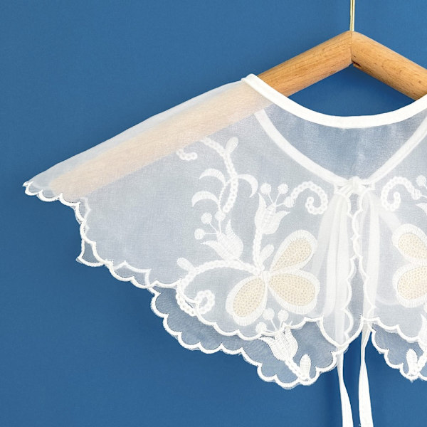 Kvinnors spetskrage Sjalkrage Front Placket krage
