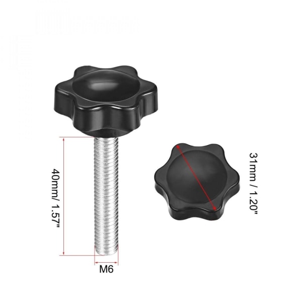 10 stk Klemmeskrueknapp Plomme sekskantformede grep 10PCSM6X40MM 10PCSM6x40mm