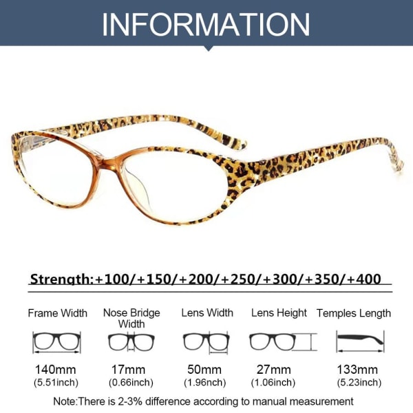 Läsglasögon Glasögon LEOPARD PRINT STRENGTH 100 Leopard print Strength 100