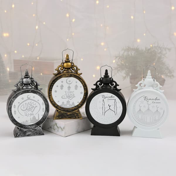 Ramadan Kareem LED-lykt Ramadan Stearinlyslykt SØLV silver