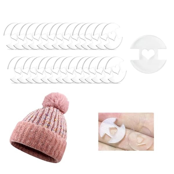 Avtakbare Pom Poms Knapper Hatter Akrylknapper B-50PCS B-50PCS B-50pcs