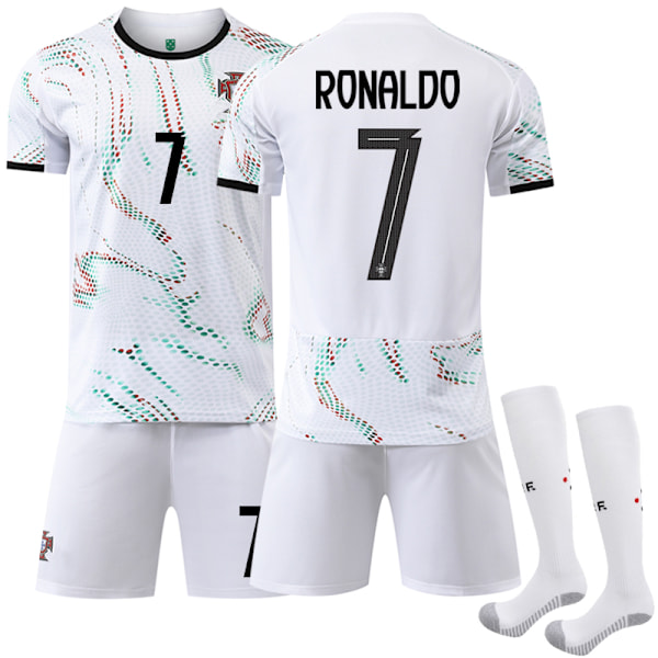 Portugal Borta Fotbollströjor Set 2025-2026 Fotbollskläder Nr 7 Cristiano Ronaldo 16