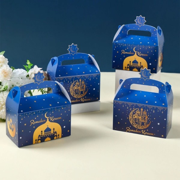 12st Eid Mubarak Choklad Godis Cookies Box Presentförpackningspåsar A