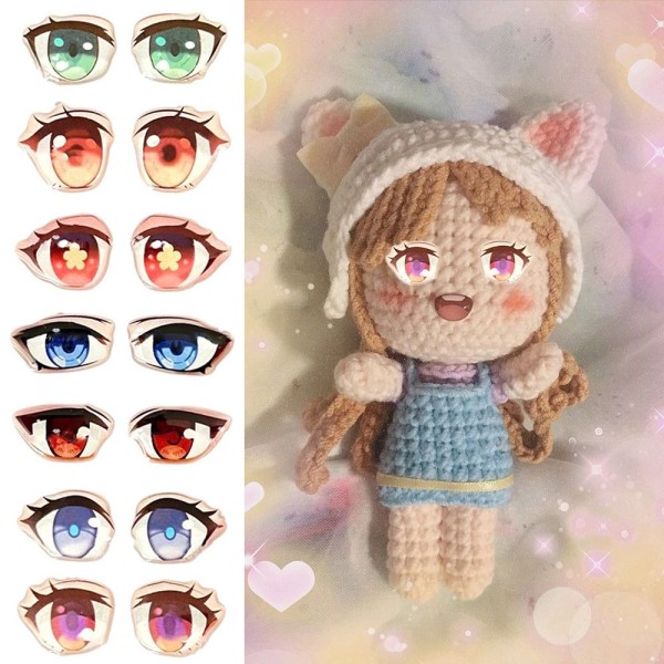 Cartoon Eyes Stickers Anime figurdukke 15MM 15MM 15mm