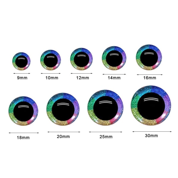 6 kpl/3 paria Eyes Crafts Eyes Puppet Crystal Eyes 18MM 18MM 18mm