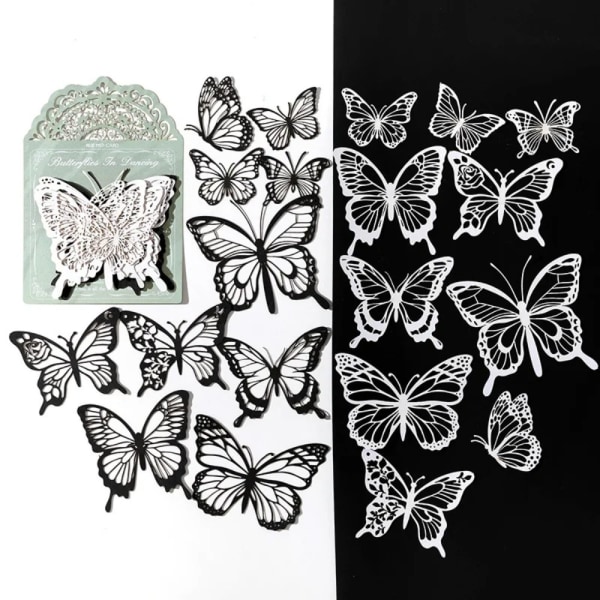 Butterfly Cat Dekorativt material Papper Ihålig spets bakgrund 03