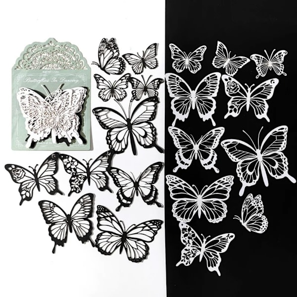 Butterfly Cat Dekorativt material Papper Ihålig spets bakgrund 04