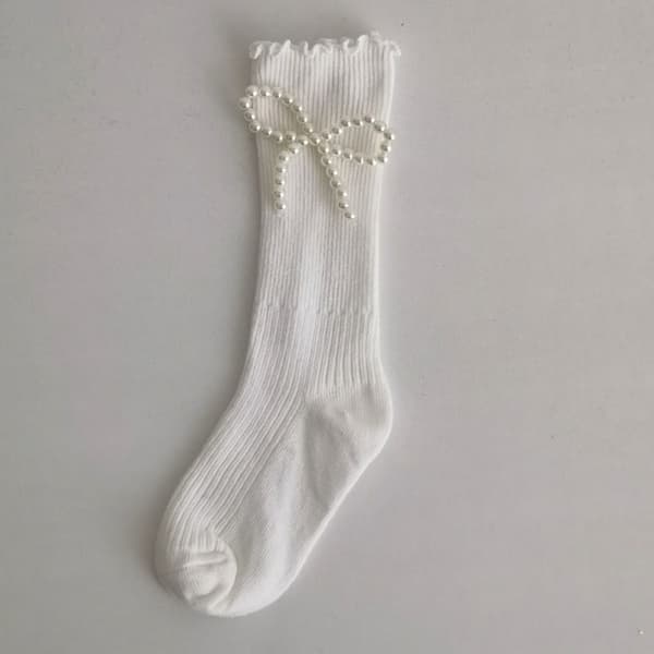 Lægstrømper Perle Børn Piger Over Lægstrømper HVID MSTYLE 2 White MStyle 2-Style 2
