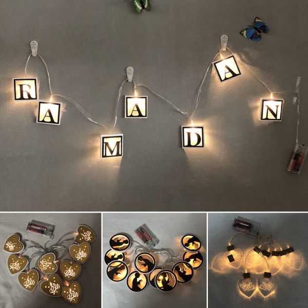 2m 10 LED Eid Mubarak LED Lysstreng Ramadan Lanterne 9 9