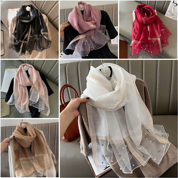 90x90cm Pearl Scarf Sidenscarf 2 2 2