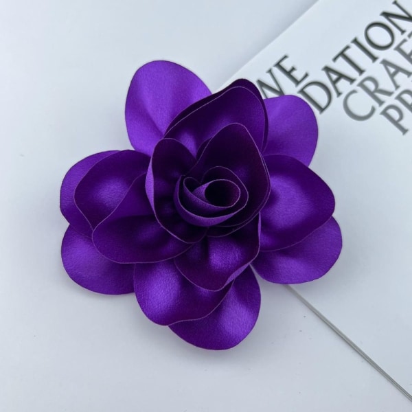 Stor Blomsterbroche Franske Kvinder Corsage MØRK LILLA dark purple