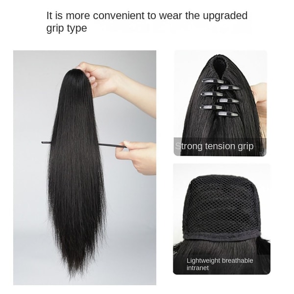 Ponytail Wigs Hiustenpidennykset BLACK STRAIGHT STRAIGHT BLACK STRAIGHT-STRAIGHT