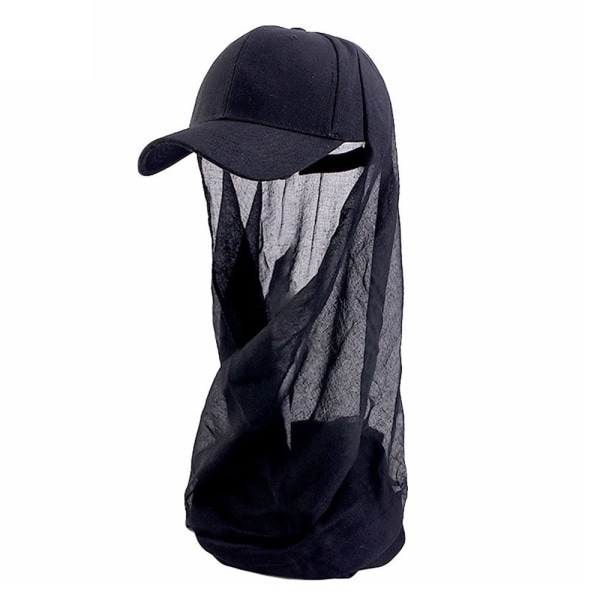 Base Ball Cap med Hijab Musilm Base Ball Hat SVART Black