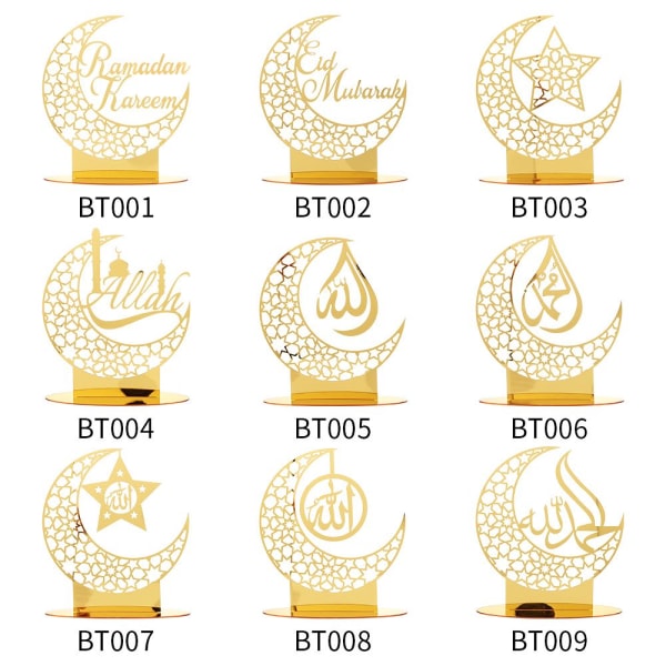 Eid Mubarak Decor Ramadan Ornament GULD BT008 BT008 gold BT008-BT008