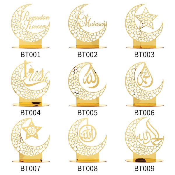 Eid Mubarak Decor Ramadan Ornament SØLV BT003 BT003 silver BT003-BT003