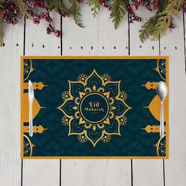 2 st 32x42cm Eid Mubarak Bordstablett