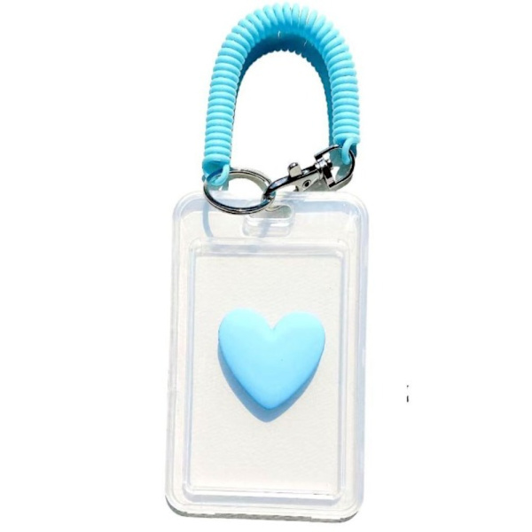 Med nøglering Transparent Card Hold Adgangskort BLÅ blue