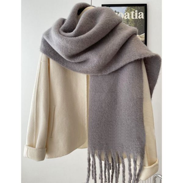 Vinter Cashmere tørklæde Lang kvast tørklæder LYS GRØN Light green
